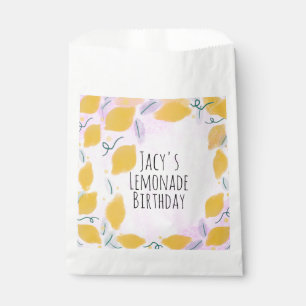 Sachets En Papier Aquarelle Citron Anniversaire Rose Jaune Bordure A