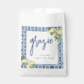 Sachets En Papier Aquarelle Citron Positano Baby shower (Devant)