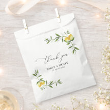 aquarelle citron verdure fleurie mariage merci