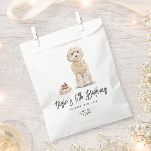 Sachets En Papier Aquarelle Cockapoo Chien Merci d'anniversaire (Coupé)