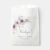 Sachets En Papier aquarelle cosmos fleurs mariage merci (Devant)