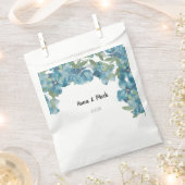 Sachets En Papier Aquarelle de fusion florale bleu peinte à la main (Coupé)