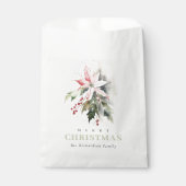 Sachets En Papier Aquarelle de Noël Poinsettia Berries Folithe (Devant)