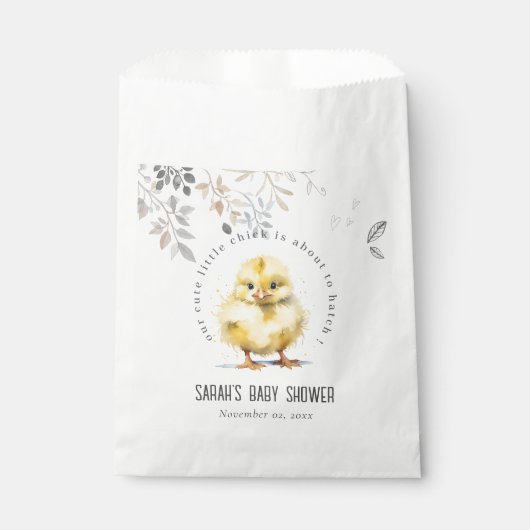 Sachets En Papier Aquarelle de poulet de ferme mignonne Baby shower (Devant)