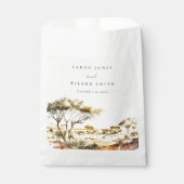 Sachets En Papier Aquarelle en terre bouillie Mariage paysager afric (Devant)