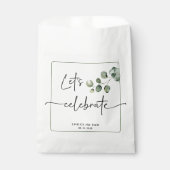 Sachets En Papier Aquarelle eucaluptus Fêtons la date du nom (Devant)