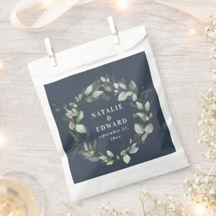 Sachets En Papier Aquarelle eucalyptus élégante mariage