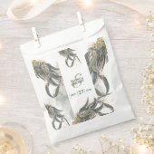 Sachets En Papier Aquarelle Eucalyptus Feuille Mariage vert (Coupé)