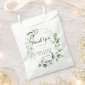 Sachets En Papier Aquarelle Eucalyptus Mariage de Merci vert (Coupé)