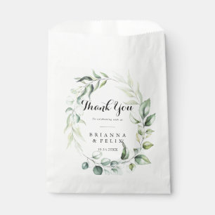 Sachets En Papier Aquarelle Eucalyptus Mariage de Merci vert