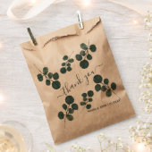 Sachets En Papier Aquarelle Eucalyptus Merci vert (Coupé)