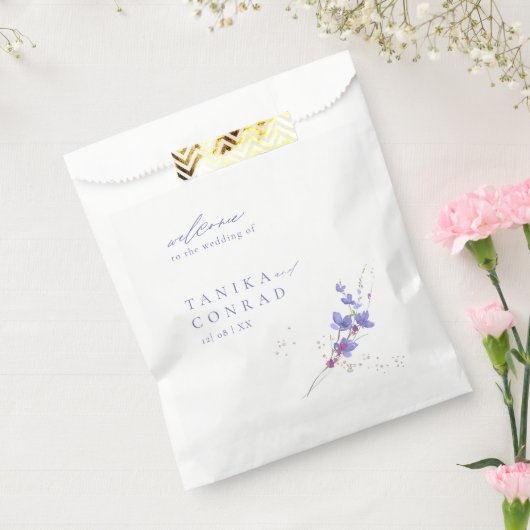 Sachets En Papier Aquarelle fleur sauvage Mariage Bienvenue Peri ID9 (Scellé)