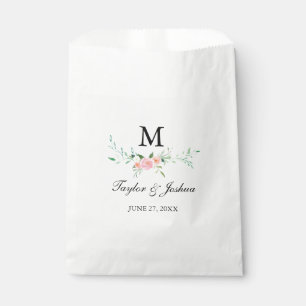 Sachets En Papier Aquarelle fleur sauvage Monogramme Favoriser les s