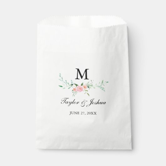 Sachets En Papier Aquarelle fleur sauvage Monogramme Favoriser les s (Devant)