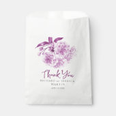 Sachets En Papier aquarelle fleurie mariage violet (Devant)