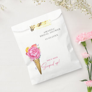 Sachets En Papier Aquarelle FLEURS CRÈME GLACE - douche nuptiale