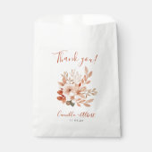 Sachets En Papier Aquarelle Fleurs en terre cuite Merci d'automne (Devant)