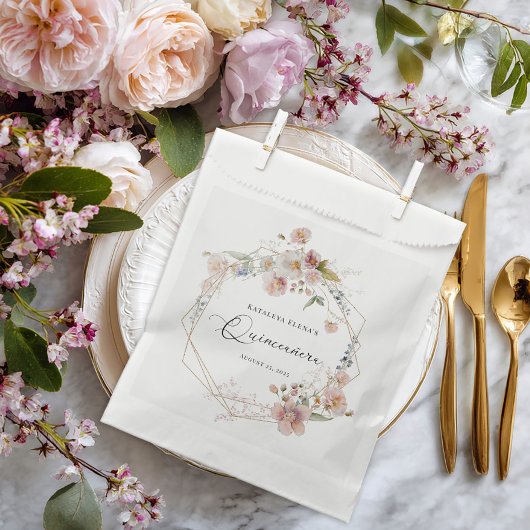 Sachets En Papier Aquarelle Florale Quinceanera