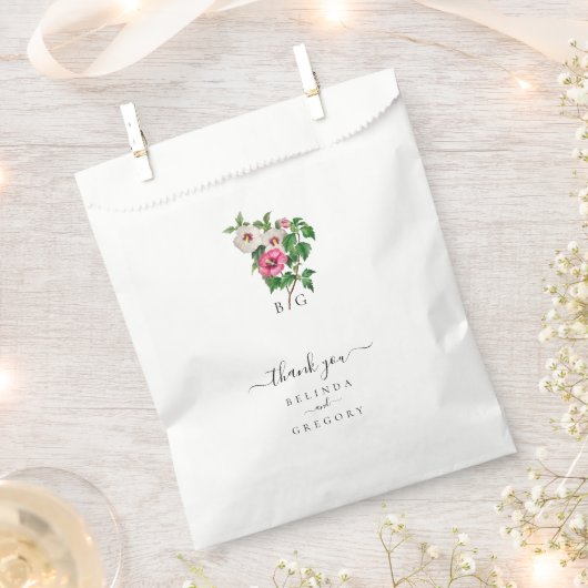 Sachets En Papier Aquarelle Hibiscus Tropical Mariage d'été (Coupé)