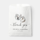 Sachets En Papier Aquarelle hiver Cerf Wreath Argent (Devant)