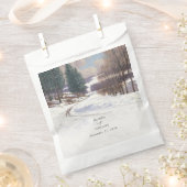Sachets En Papier Aquarelle Hiver Mariage paysage neige (Coupé)