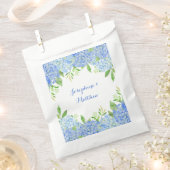 Sachets En Papier Aquarelle Hydrangeas Verdure Bleu Floral Mariage (Coupé)