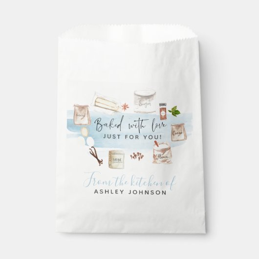 Sachets En Papier Aquarelle illustrée cuite avec amour (Devant)