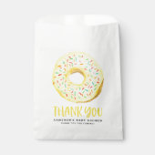 Sachets En Papier Aquarelle Jaune arrosée de Merci de Donut verni (Devant)
