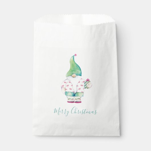 Sachets En Papier Aquarelle Joyeux Noël Gnome Bonbon Favoriser Sac (Devant)