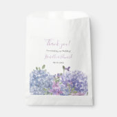 Sachets En Papier Aquarelle Lilac & Dusty Blue Hydrangeas Mariage (Devant)