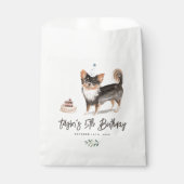 Sachets En Papier Aquarelle Long Haie Chihuahua Chig Anniversaire (Devant)
