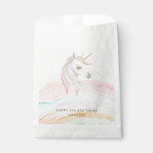 Sachets En Papier Aquarelle magique Rainbow Unicorn Anniversaire (Devant)