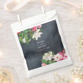 Sachets En Papier Aquarelle Magnolia Fleurs Mariage Noir Blanc (Coupé)