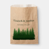 Sachets En Papier Aquarelle Mariage des pins de bois (Devant)