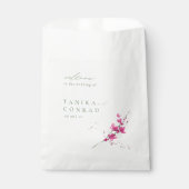 Sachets En Papier Aquarelle Mariage fleur sauvage Bienvenue Fsia ID9 (Devant)