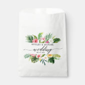 Sachets En Papier Aquarelle Mariage floral tropical (Devant)