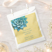 Sachets En Papier Aquarelle Mariage Succulente Dentelle jaune (Coupé)