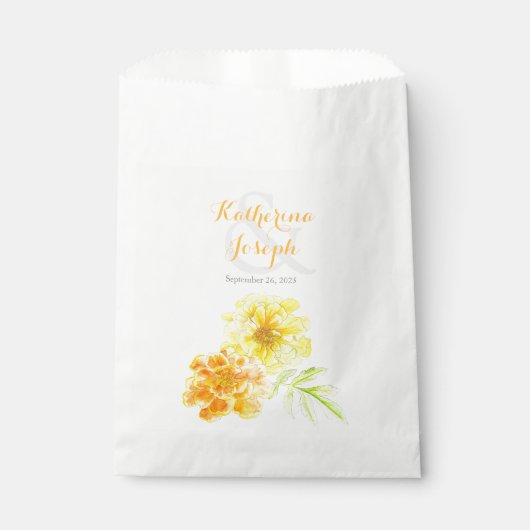 Sachets En Papier Aquarelle marigé art mariage sac de faveur (Devant)
