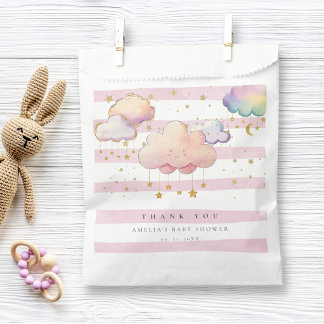 Sachets En Papier Aquarelle mignonne Cloud Star Baby Girl Douche ros