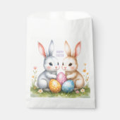 Sachets En Papier Aquarelle mignonne lapins de Pâques heureux Pâques (Devant)