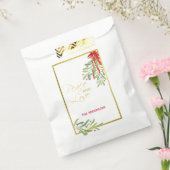 Sachets En Papier Aquarelle Mistletoe & Or | Vacances personnalisées (Scellé)