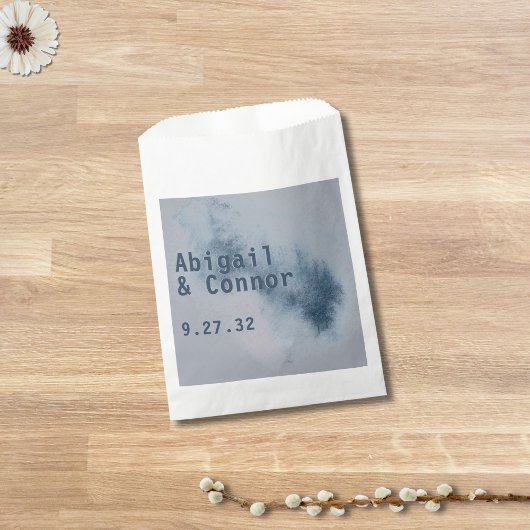 Sachets En Papier Aquarelle moderne Abstraite ardoise bleu gris