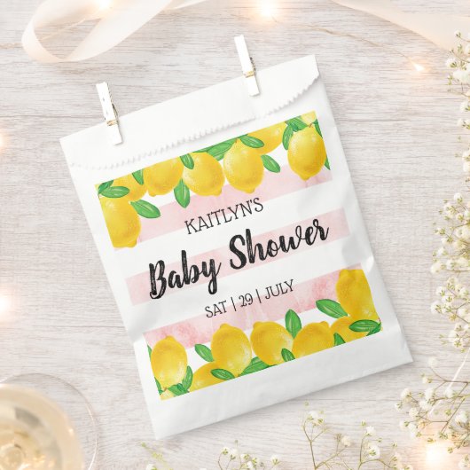 Sachets En Papier Aquarelle moderne Baby shower citronnier (Coupé)