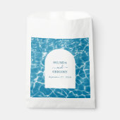 Sachets En Papier Aquarelle moderne Blue Ocean Beach Mariage (Devant)