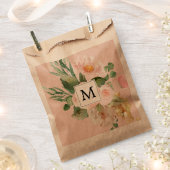Sachets En Papier Aquarelle moderne Fleurs roses Monogrammes (Coupé)
