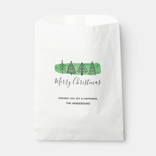 Sachets En Papier Aquarelle moderne Sac de Noël Favoriser (Devant)
