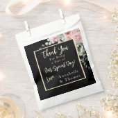 Sachets En Papier Aquarelle noire rose Mariage (Coupé)