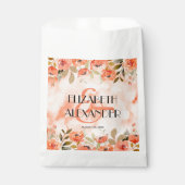 Sachets En Papier Aquarelle Orange Floral Mariage (Devant)