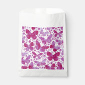 Sachets En Papier Aquarelle papillon Magenta Rose (Devant)