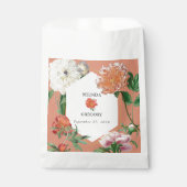 Sachets En Papier Aquarelle Peach Pink Peonies Mariage (Devant)